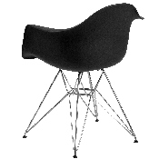 Alonza Series Black Plastic Chair with Chrome Base, FH-132-CPP1-BK-GG