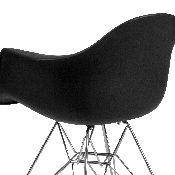 Alonza Series Black Plastic Chair with Chrome Base, FH-132-CPP1-BK-GG