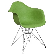 Alonza Series Green Plastic Chair with Chrome Base, FH-132-CPP1-GN-GG
