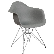 Alonza Series Moss Gray Plastic Chair with Chrome Base, FH-132-CPP1-GY-GG