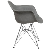 Alonza Series Moss Gray Plastic Chair with Chrome Base, FH-132-CPP1-GY-GG