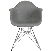 Alonza Series Moss Gray Plastic Chair with Chrome Base, FH-132-CPP1-GY-GG
