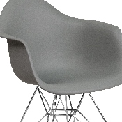 Alonza Series Moss Gray Plastic Chair with Chrome Base, FH-132-CPP1-GY-GG