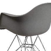 Alonza Series Moss Gray Plastic Chair with Chrome Base, FH-132-CPP1-GY-GG