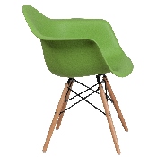 Alonza Series Green Plastic Chair with Wooden Legs, FH-132-DPP-GN-GG
