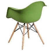 Alonza Series Green Plastic Chair with Wooden Legs, FH-132-DPP-GN-GG