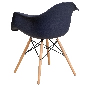 Alonza Series Navy Plastic Chair with Wooden Legs, FH-132-DPP-NY-GG