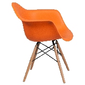 Alonza Series Orange Plastic Chair with Wooden Legs, FH-132-DPP-OR-GG