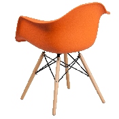 Alonza Series Orange Plastic Chair with Wooden Legs, FH-132-DPP-OR-GG
