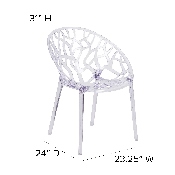 Specter Series Transparent Stacking Side Chair, FH-156-APC-GG