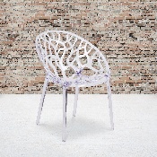 Specter Series Transparent Stacking Side Chair, FH-156-APC-GG