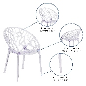 Specter Series Transparent Stacking Side Chair, FH-156-APC-GG
