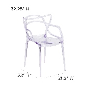 Nesting Series Transparent Stacking Side Chair, FH-173-APC-GG