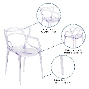 Nesting Series Transparent Stacking Side Chair, FH-173-APC-GG