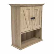 Dune Farmhouse Wall Mounted Bathroom Medicine Cabinet Storage Organizer with 2 Magnetic Closure Doors, Adjustable Shelf, and Lower Open Shelf in Brown, FS-BATH-7-BR-GG