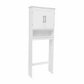 Vega Over the Toilet Bathroom Storage Cabinet Organizer with 2 Magnetic Closure Doors, Adjustable Cabinet Shelf, and Open Lower Shelf in White, FS-VEGA-BATH-1-WH-GG