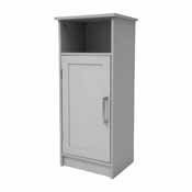 Vega Bathroom Storage Cabinet Organizer with Magnetic Closure Door, In-Cabinet Adjustable Shelf, and Upper Open Shelf in Gray, FS-VEGA-BATH-3-GY-GG