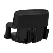 Malta Set of 2 Black Portable Lightweight Reclining Stadium Chairs with Armrests, Padded Back & Seat - Storage Pockets & Backpack Straps, FV-FA090-BK-2-GG