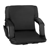 Malta Black Portable Lightweight Reclining Stadium Chair with Armrests, Padded Back & Seat with Dual Storage Pockets and Backpack Straps, FV-FA090-BK-GG
