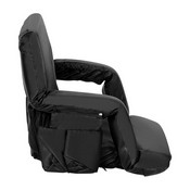 Malta Black Portable Lightweight Reclining Stadium Chair with Armrests, Padded Back & Seat with Dual Storage Pockets and Backpack Straps, FV-FA090-BK-GG