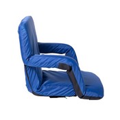 Malta Blue Portable Lightweight Reclining Stadium Chair with Armrests, Padded Back & Seat with Dual Storage Pockets and Backpack Straps, FV-FA090-BL-GG