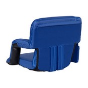 Malta Blue Portable Lightweight Reclining Stadium Chair with Armrests, Padded Back & Seat with Dual Storage Pockets and Backpack Straps, FV-FA090-BL-GG