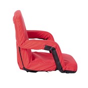 Malta Set of 2 Red Portable Lightweight Reclining Stadium Chairs with Armrests, Padded Back & Seat - Storage Pockets & Backpack Straps, FV-FA090-RD-2-GG