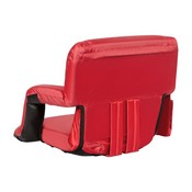 Malta Set of 2 Red Portable Lightweight Reclining Stadium Chairs with Armrests, Padded Back & Seat - Storage Pockets & Backpack Straps, FV-FA090-RD-2-GG