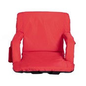 Malta Set of 2 Red Portable Lightweight Reclining Stadium Chairs with Armrests, Padded Back & Seat - Storage Pockets & Backpack Straps, FV-FA090-RD-2-GG