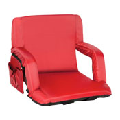 Malta Red Portable Lightweight Reclining Stadium Chair with Armrests, Padded Back & Seat with Dual Storage Pockets and Backpack Straps, FV-FA090-RD-GG