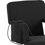 Malta Black Portable Heated Reclining Stadium Chair with Armrests, Heated Padded Back & Heated Seat with Dual Storage Pockets and Backpack Straps, FV-FA090HH-BK-GG