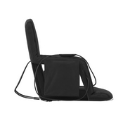 Malta Black Portable Heated Reclining Stadium Chair with Armrests, Heated Padded Back & Heated Seat with Dual Storage Pockets and Backpack Straps, FV-FA090HH-BK-GG