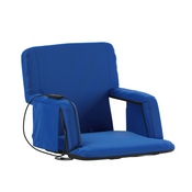 Malta Blue Portable Heated Reclining Stadium Chair with Armrests, Heated Padded Back & Heated Seat with Dual Storage Pockets and Backpack Straps, FV-FA090HH-BL-GG