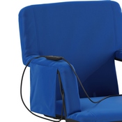 Malta Blue Portable Heated Reclining Stadium Chair with Armrests, Heated Padded Back & Heated Seat with Dual Storage Pockets and Backpack Straps, FV-FA090HH-BL-GG