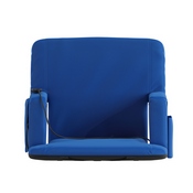 Malta Blue Portable Heated Reclining Stadium Chair with Armrests, Heated Padded Back & Heated Seat with Dual Storage Pockets and Backpack Straps, FV-FA090HH-BL-GG