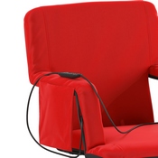 Malta Red Portable Heated Reclining Stadium Chair with Armrests, Heated Padded Back & Heated Seat with Dual Storage Pockets and Backpack Straps, FV-FA090HH-RD-GG