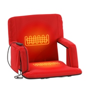 Malta Red Portable Heated Reclining Stadium Chair with Armrests, Heated Padded Back & Heated Seat with Dual Storage Pockets and Backpack Straps, FV-FA090HH-RD-GG
