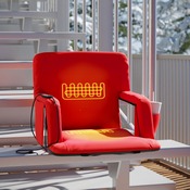 Malta Red Portable Heated Reclining Stadium Chair with Armrests, Heated Padded Back & Heated Seat with Dual Storage Pockets and Backpack Straps, FV-FA090HH-RD-GG