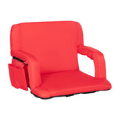 Malta Extra Wide Red Lightweight Reclining Stadium Chair with Armrests, Padded Back & Seat with Dual Storage Pockets and Backpack Straps, FV-FA090L-RD-GG