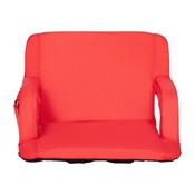 Malta Extra Wide Red Lightweight Reclining Stadium Chair with Armrests, Padded Back & Seat with Dual Storage Pockets and Backpack Straps, FV-FA090L-RD-GG
