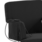 Malta Extra Wide Black Portable Heated Reclining Stadium Chair w/Armrests, Padded Back & Heated Seat w/Dual Storage Pockets and Backpack Straps, FV-FA090LH-BK-GG