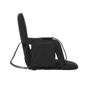Malta Extra Wide Black Portable Heated Reclining Stadium Chair w/Armrests, Padded Back & Heated Seat w/Dual Storage Pockets and Backpack Straps, FV-FA090LH-BK-GG