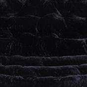 Eleanor 56" Portable Folding Double Saucer Chair with 2 Folding Ottomans Black Faux Fur with a Black Steel Frame for Dorm or Bedroom, FV-FDS-001-2FR-BK-BK-GG