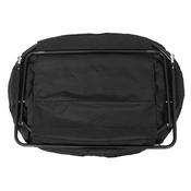 Eleanor 56" Portable Folding Double Saucer Chair in Black Faux Fur with a Black Steel Frame for Dorm, Living Room, or Bedroom, FV-FDS-001-BK-BK-GG