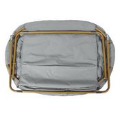 Eleanor 56" Portable Folding Double Saucer Chair in Gray Faux Fur with a Soft Gold Steel Frame for Dorm, Living Room, or Bedroom, FV-FDS-001-GY-SGD-GG