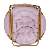 Gwen 38" Oversize Portable Faux Fur Folding Saucer Moon Chair for Dorm and Bedroom, Dusty Purple Faux Fur/Soft Gold Frame, FV-FMC-025-DTPRP-SGD-GG