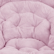 Gwen 38" Oversize Portable Faux Fur Folding Saucer Moon Chair for Dorm and Bedroom, Dusty Purple Faux Fur/Soft Gold Frame, FV-FMC-025-DTPRP-SGD-GG
