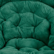 Gwen 38" Oversize Portable Faux Fur Folding Saucer Moon Chair for Dorm and Bedroom, Emerald Faux Fur/Soft Gold Frame, FV-FMC-025-EMRLD-SGD-GG
