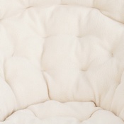 Gwen 38" Oversize Portable Faux Fur Folding Saucer Moon Chair for Dorm and Bedroom, Ivory Sherpa/Soft Gold Frame, FV-FMC-025-IV-SGD-GG