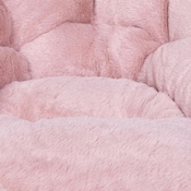 Gwen 23" Kids Cozy Mini Folding Saucer Chair, Faux Fur Moon Chair for Toddlers and Bedroom, Blush/Soft Gold, FV-FMC-030-BL-SGD-GG